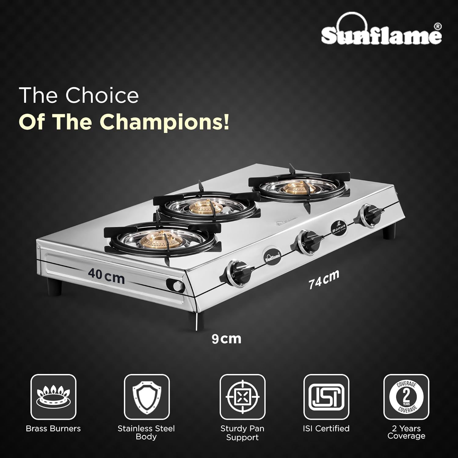 Sunflame Free-standing Cooktop BONUS 3B DX - Image 6