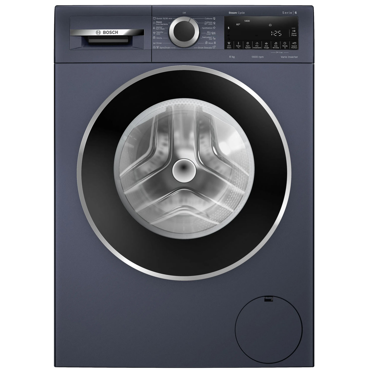 Bosch 8 KG 1400 RPM Fully Automatic Front Load Machine with Auto Stain Removal and Vario Drum, Dark Lake, WGA2341PIN Bosch 8 KG 1400 RPM Fully Automatic Front Load Machine with Auto Stain Removal and Vario Drum, Dark Lake, WGA2341PIN - Image 1