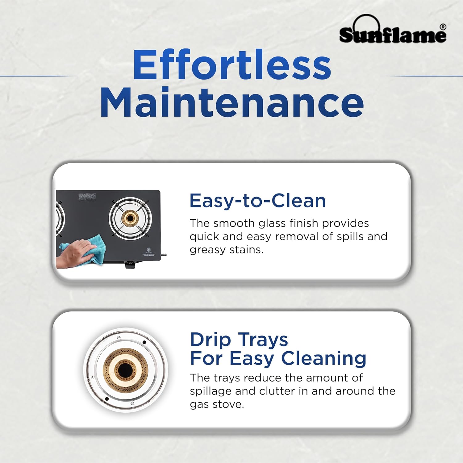 Sunflame Cooktop with 6MM Toughened Glass, Brass Burners and Black Powder Coated Galvanized Steel, LPG Stove GT Crown, Black-2 Brass Burner - Image 10