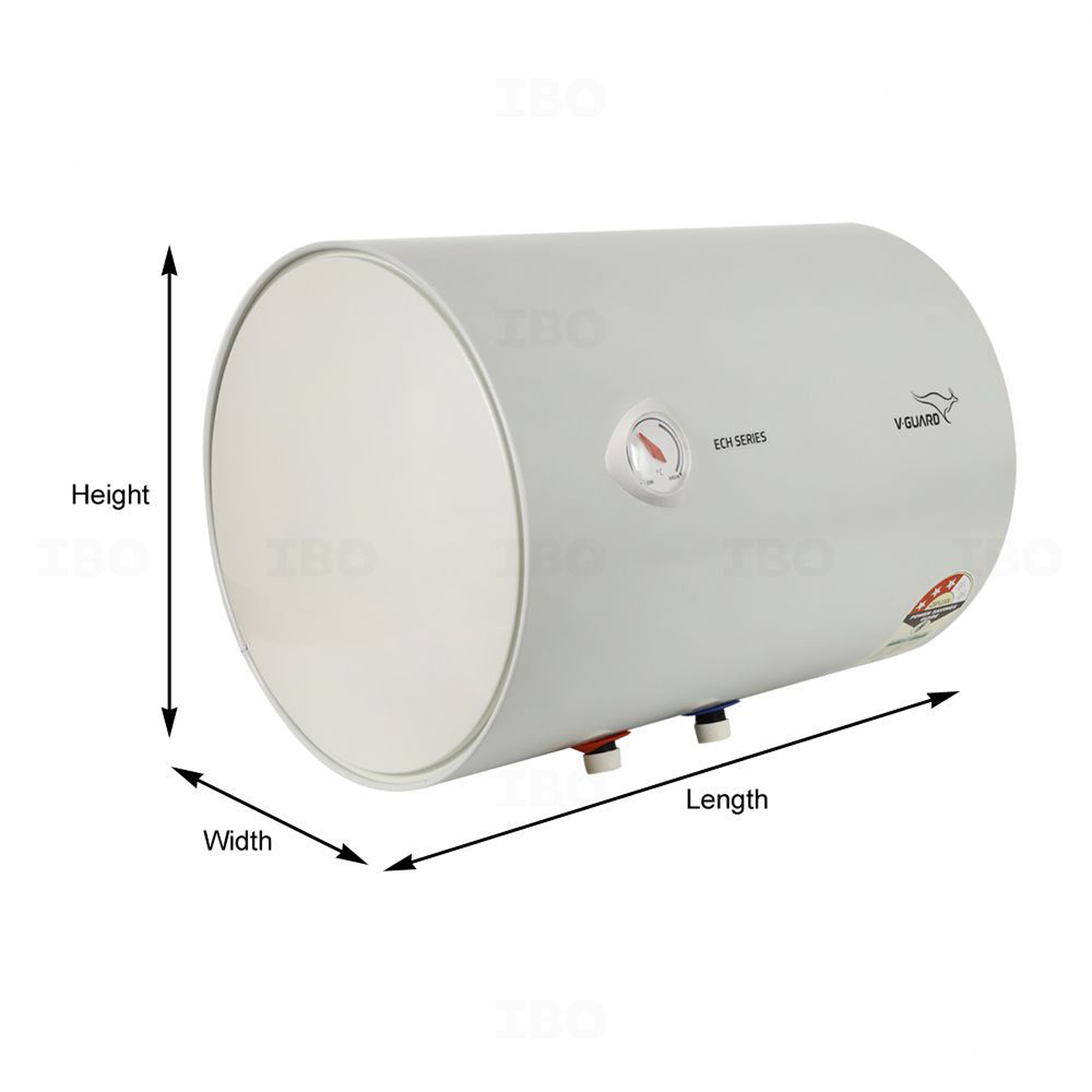 V-Guard Storage Water Heater with 3 Star Rating, Adjustable knob for temperature setting, 8 Bar Pressure and 2 Year product warranty, White, ECH Sleek-15 L-White - Image 4