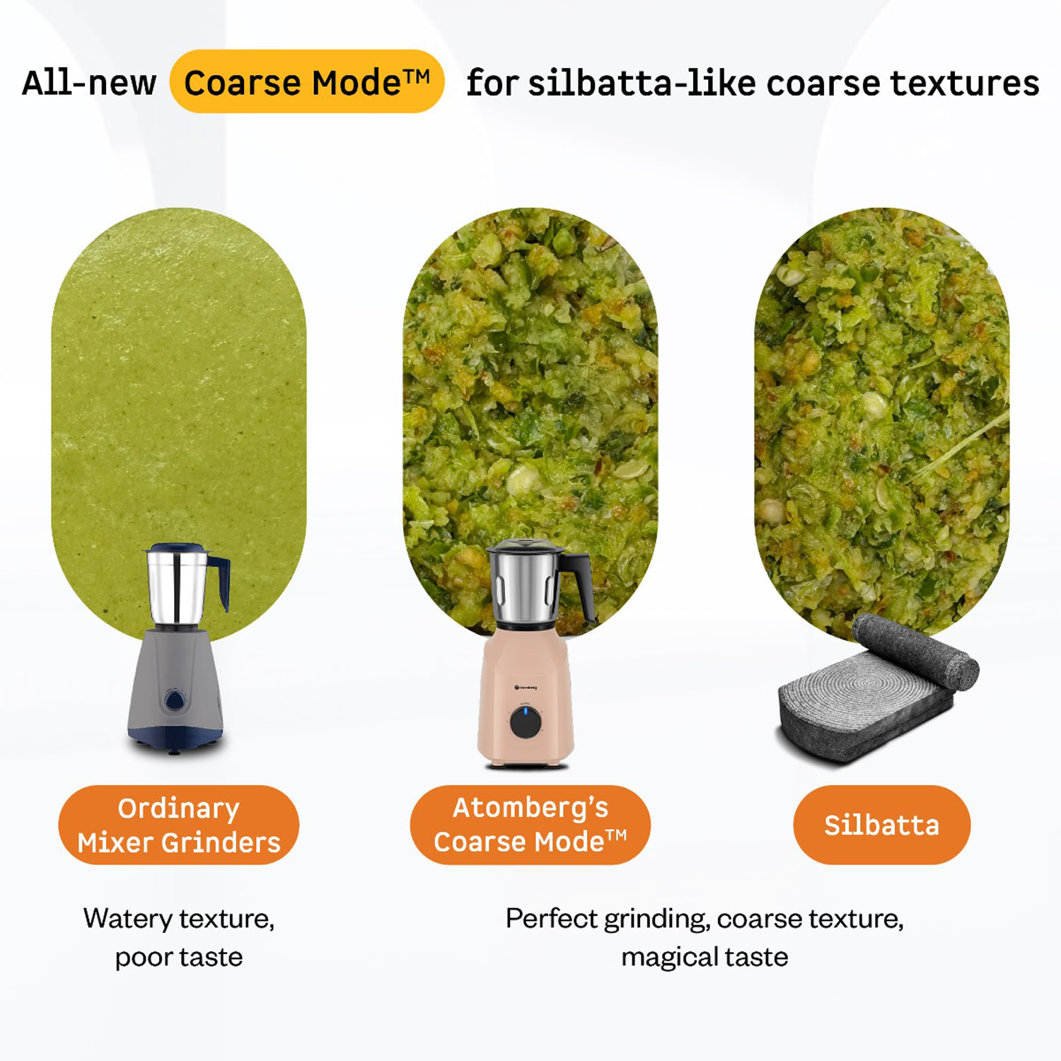 Atomberg Mixer Grinder with Coarse Mode getting Silbatta like texture, Peach Blossom, Xiana - Image 4