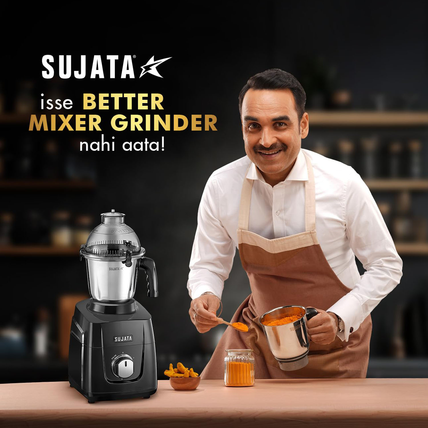 Sujata 1000 Watt, 3 Jars Mixer Grinder with Pulse Action, Unbreakable Handle & Coconut Milk Extractor, MG-02 - Image 8