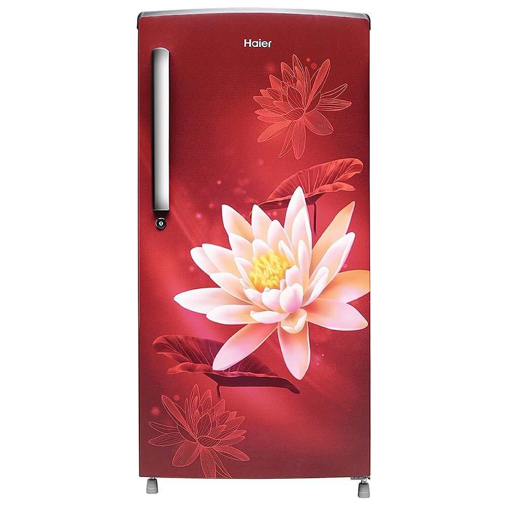Haier 175 Litre 2 Star Single Door Refrigerator, Red Lotus, HRD-1962CRL-N - Image 1