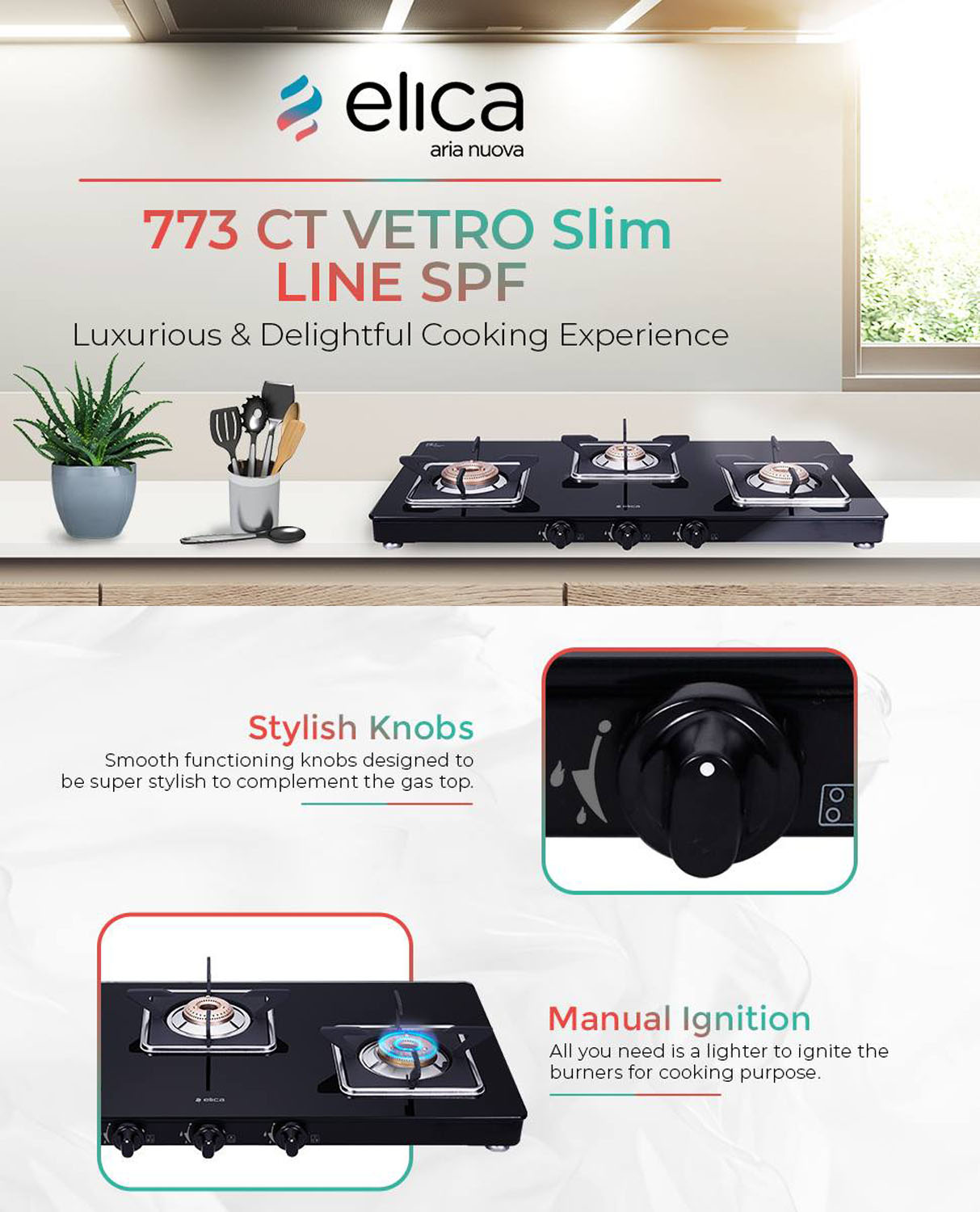 Elica Free-standing Cooktop 773 CT Vetro Slimline SPF Elica Free-standing Cooktop 773 CT Vetro Slimline SPF - Image 5