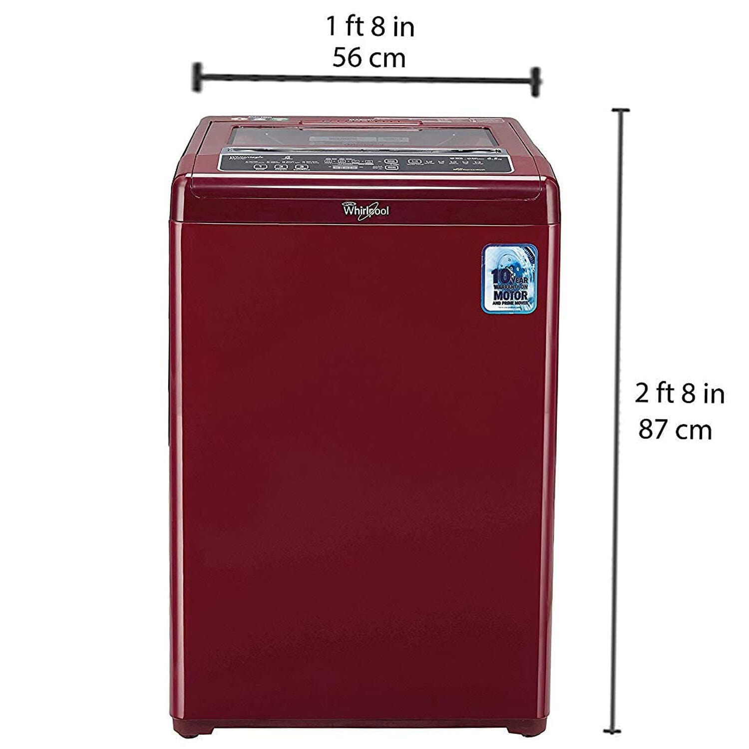 Whirlpool 7 KG Fully Automatic Machine with 6 Smart Sensors and Zero Pressure Fill Technology, Rosewood Wine, CLASSIC 7.0 GENX - Image 5
