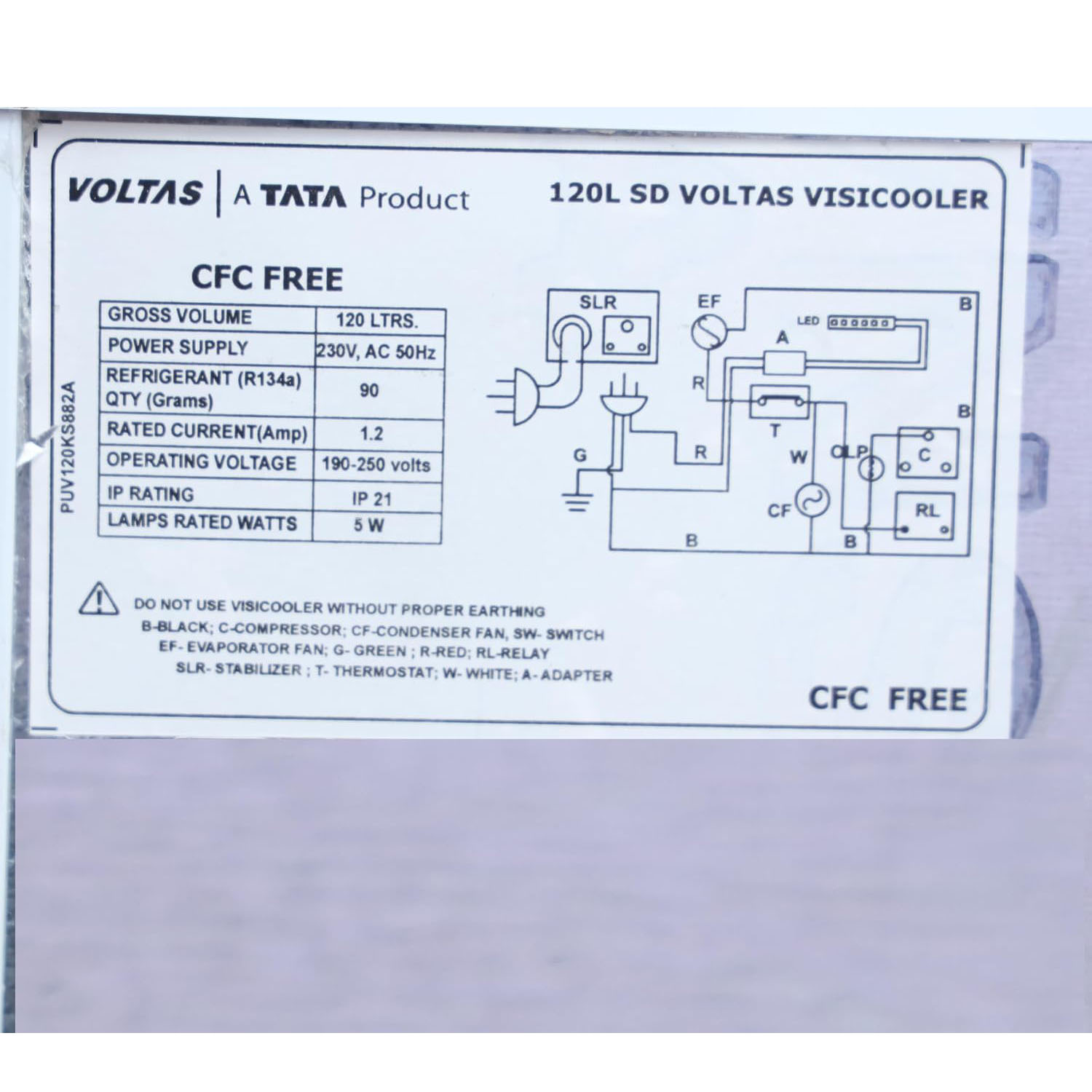 Voltas 100 Litre, Single Door Visi Cooler, VC120 - Image 8