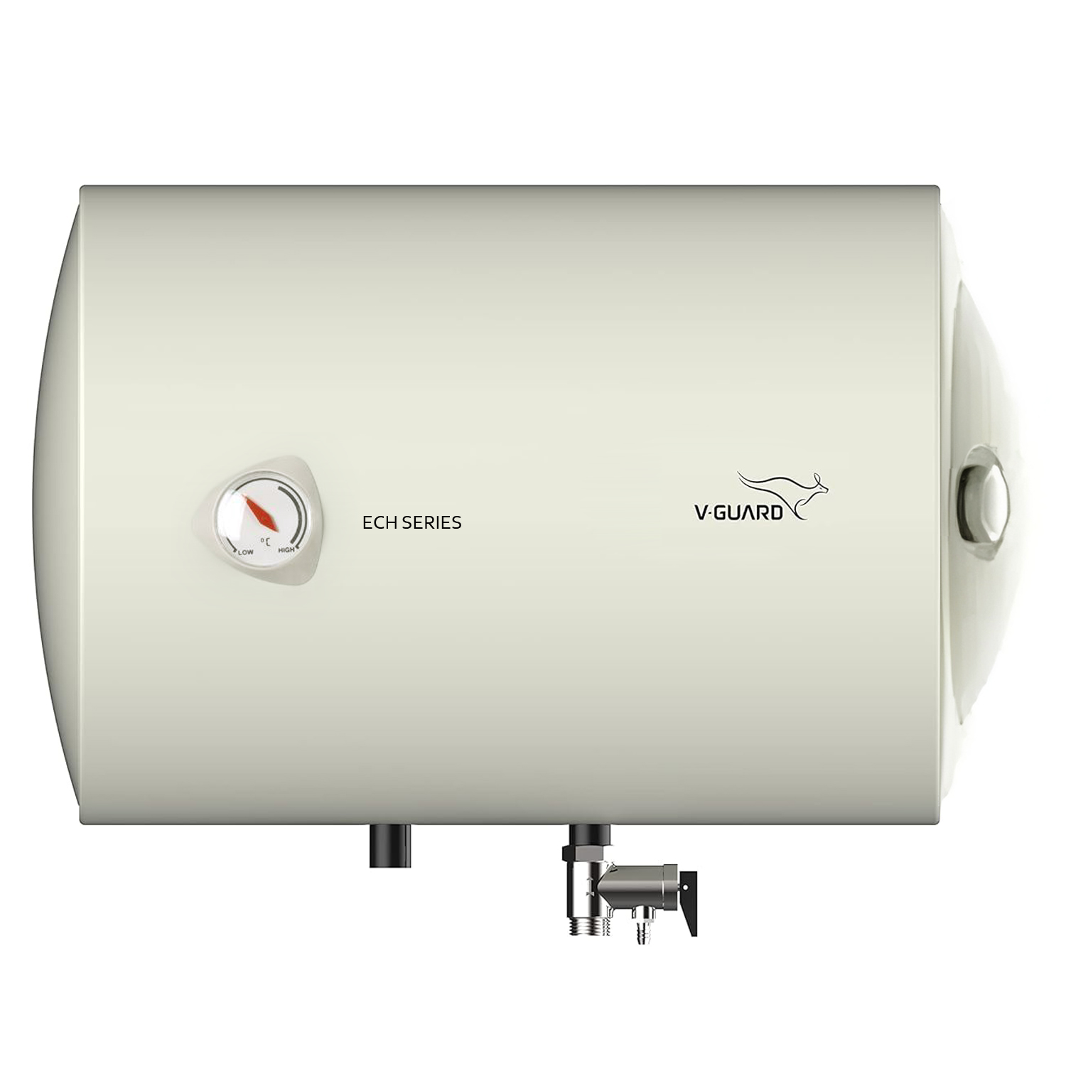 V-Guard Storage Water Heater with 3 Star Rating, Adjustable knob for temperature setting, 8 Bar Pressure and 2 Year product warranty, White, ECH Sleek-10 L-White - Image 1