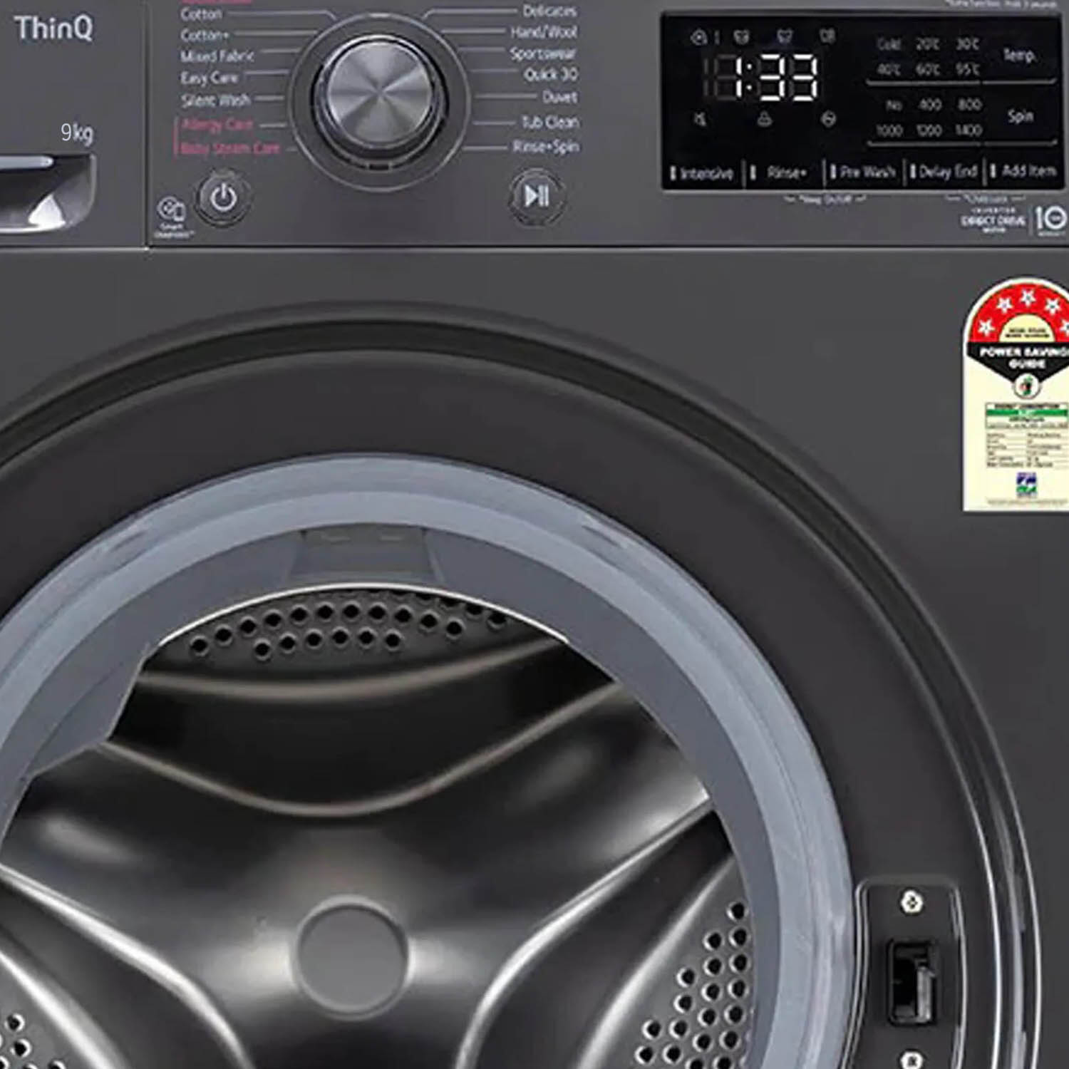 LG 9 KG 1400 RPM Fully Automatic Front Load Machine with AI Direct Drive Motor, Steam, Smart Diagnostics, Middle Black, FHV1409Z4M - Image 10