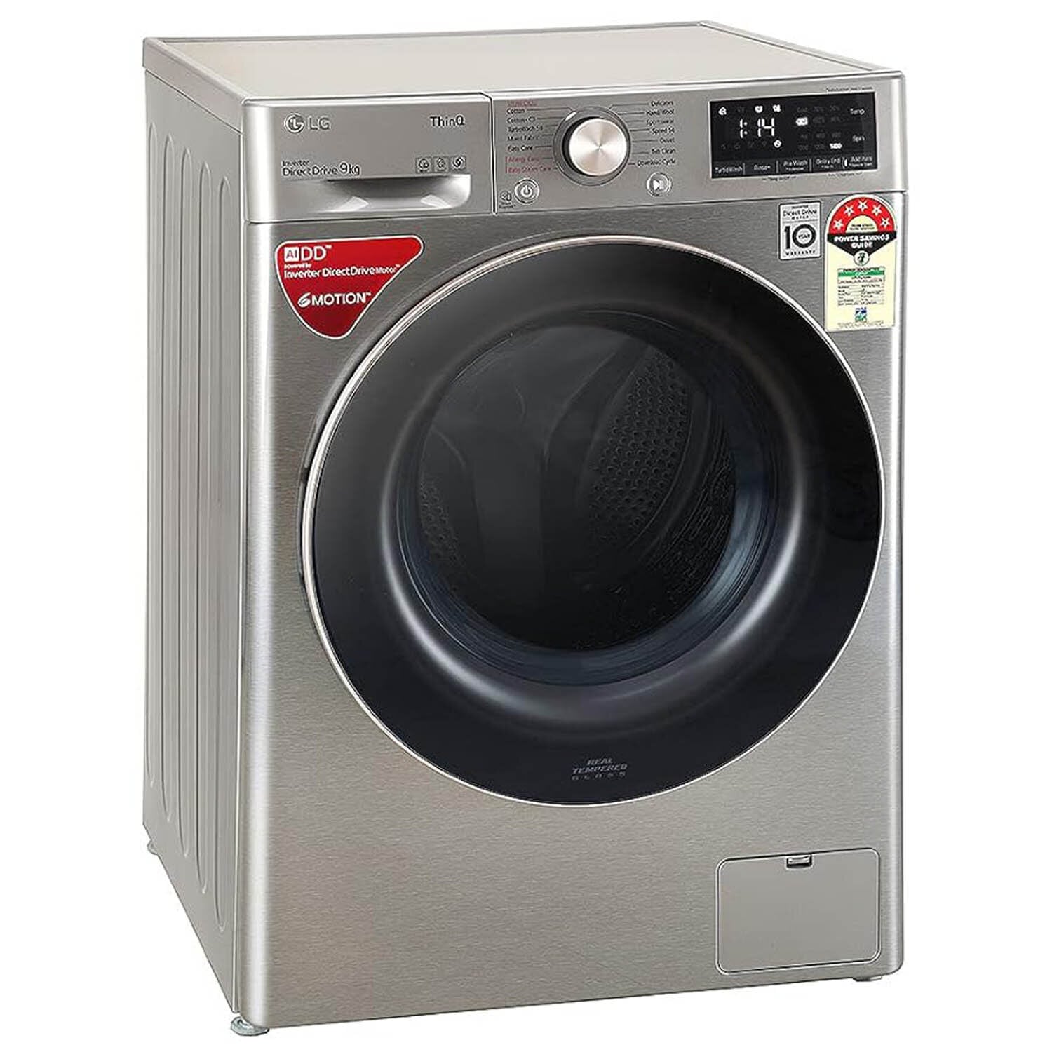 LG 9 KG 1400 RPM Fully Automatic Front Load Machine with AI Direct Drive Motor, Steam, Smart Diagnostics, Platinum Silver, FHV1409ZWP - Image 2