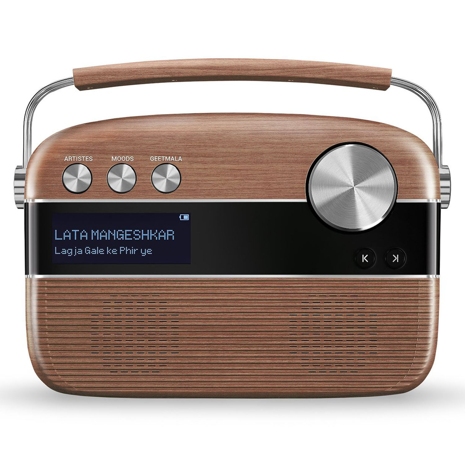 Saregama Carvaan Portable Music Player, Oakwood, Premium Hindi - Image 1