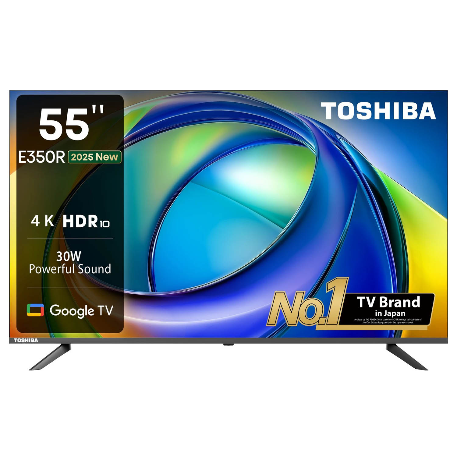 TOSHIBA 4K Ultra HD Google TV With Bezel Less Design, REGZA ZR Engine, AI 4K Up-scaling, Wi-Fi and 30 Watt Dolby Atmos Speaker, Silver, E350RP-55E350RP - Image 1