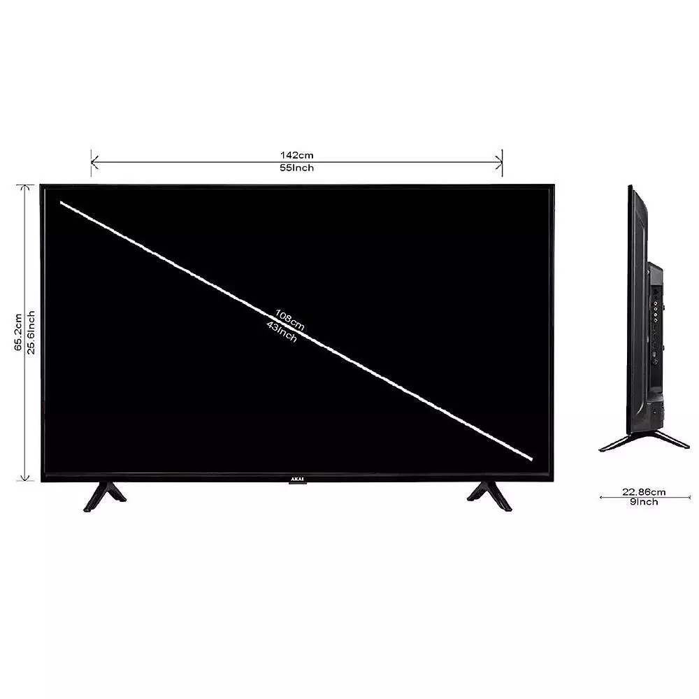 Akai Google Certified 4K TV with Dolby Audio, Black, GU-SFWS-AL55GU-SFWS - Image 5