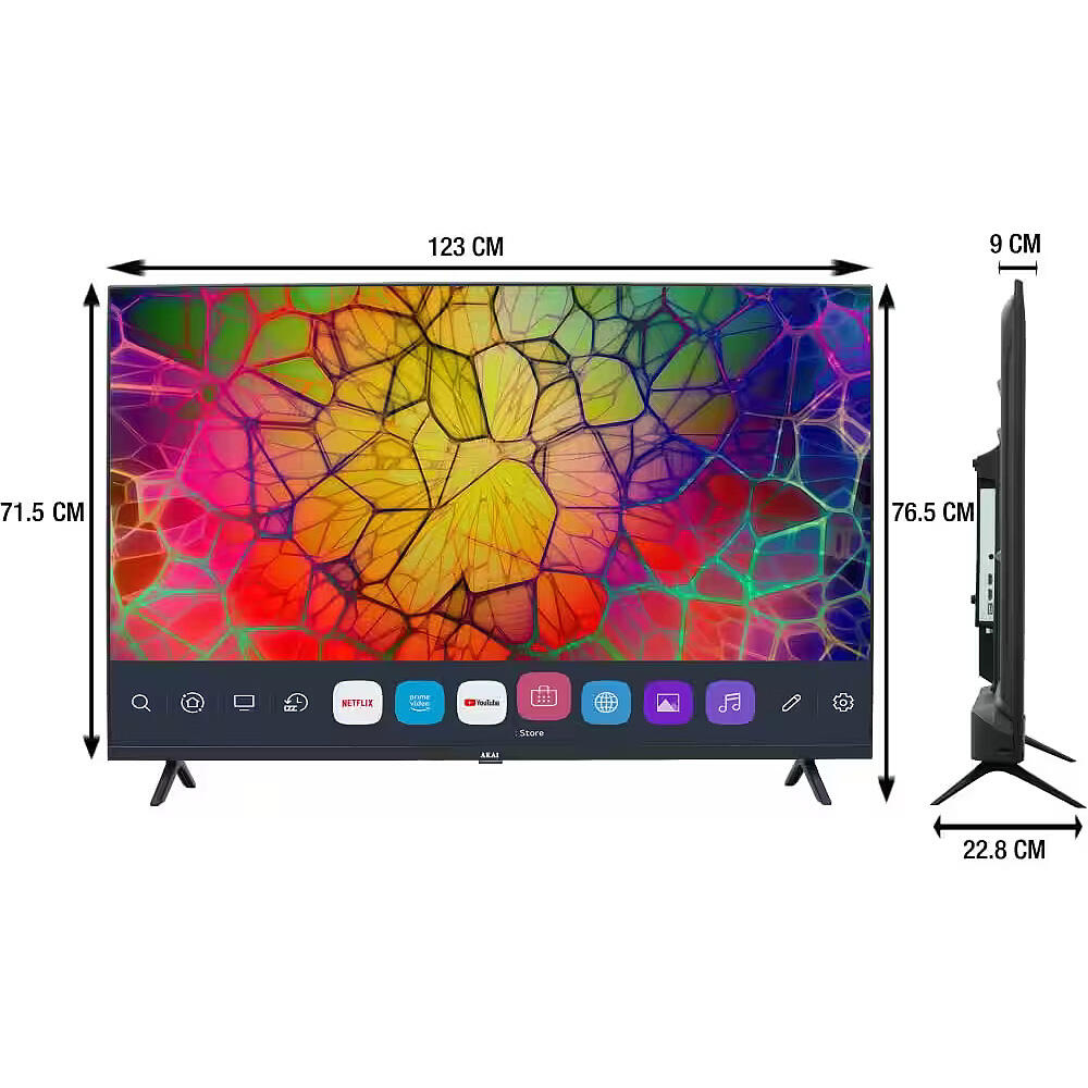 Akai Google Certified 4K TV with Dolby Audio, Black, GU-SFWS-AL55GU-SFWS - Image 3