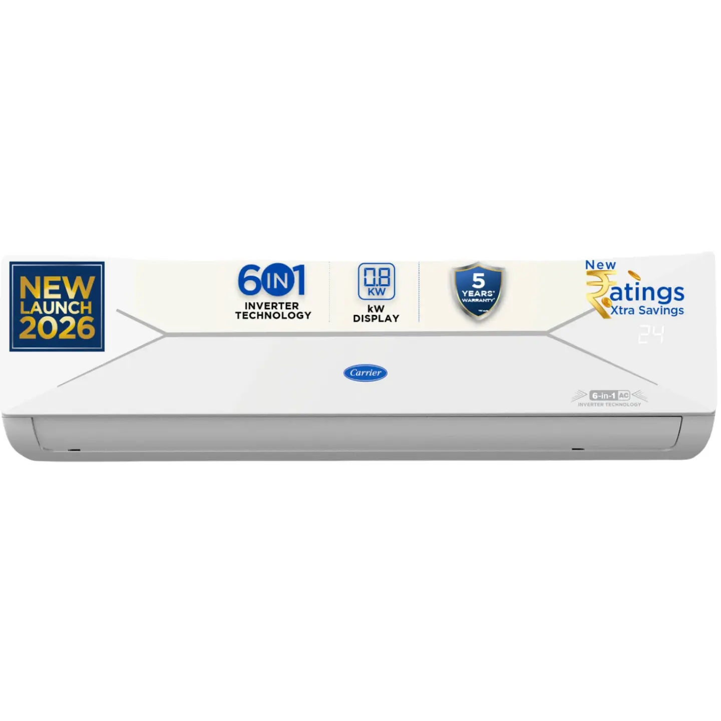 Carrier 1.5 Ton 6-in-1 Convertible Inverter Split Smart AC with, 4 Way Swing and Copper Condenser, White, Xpert Edge-3 Star - Image 1