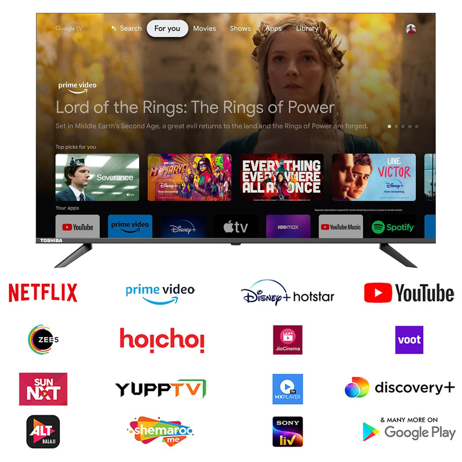 TOSHIBA 4K Ultra HD Google TV With Bezel Less Design, REGZA ZR Engine, AI 4K Up-scaling, Wi-Fi and 30 Watt Dolby Atmos Speaker, Silver, E350RP-43E350RP - Image 6