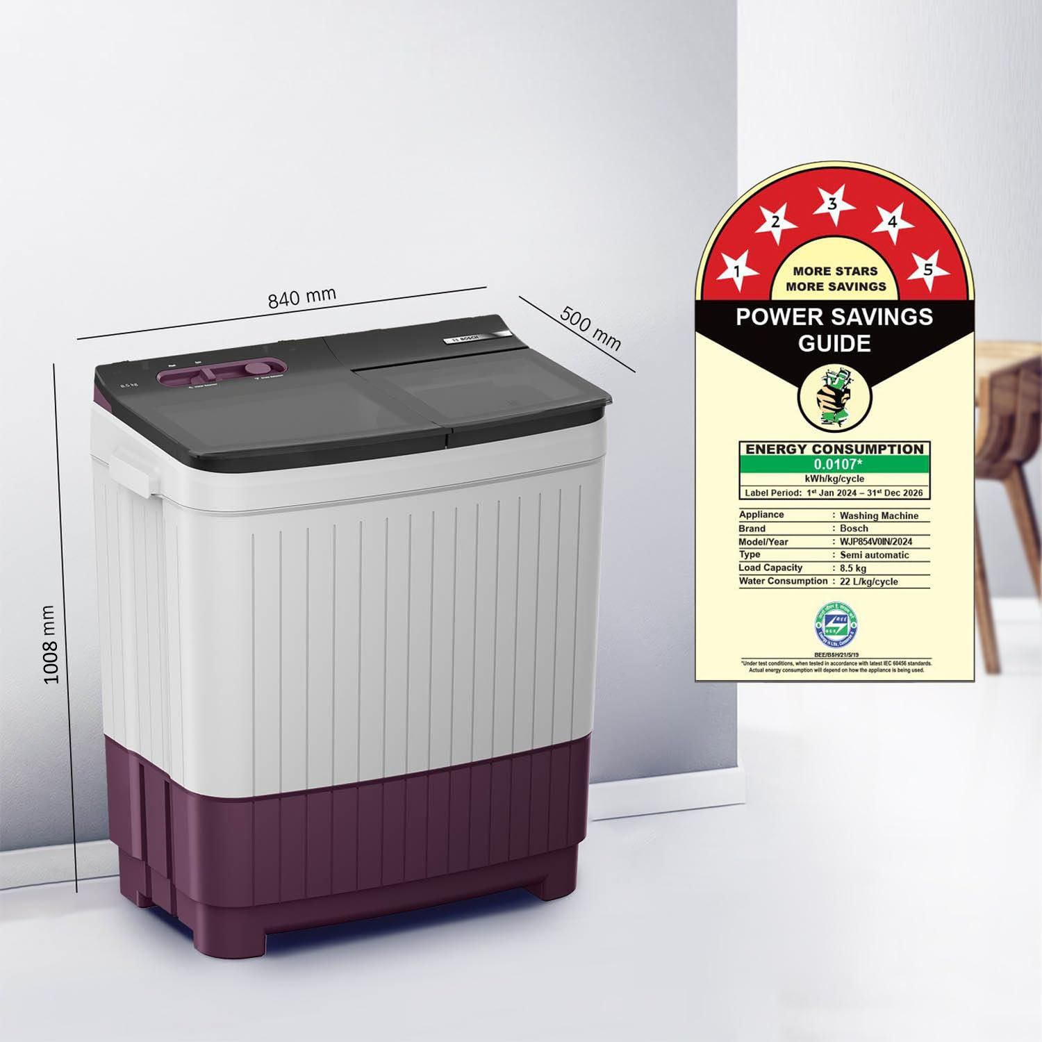 Bosch Semi Automatic Washing Machine WJP854V0IN - Image 13