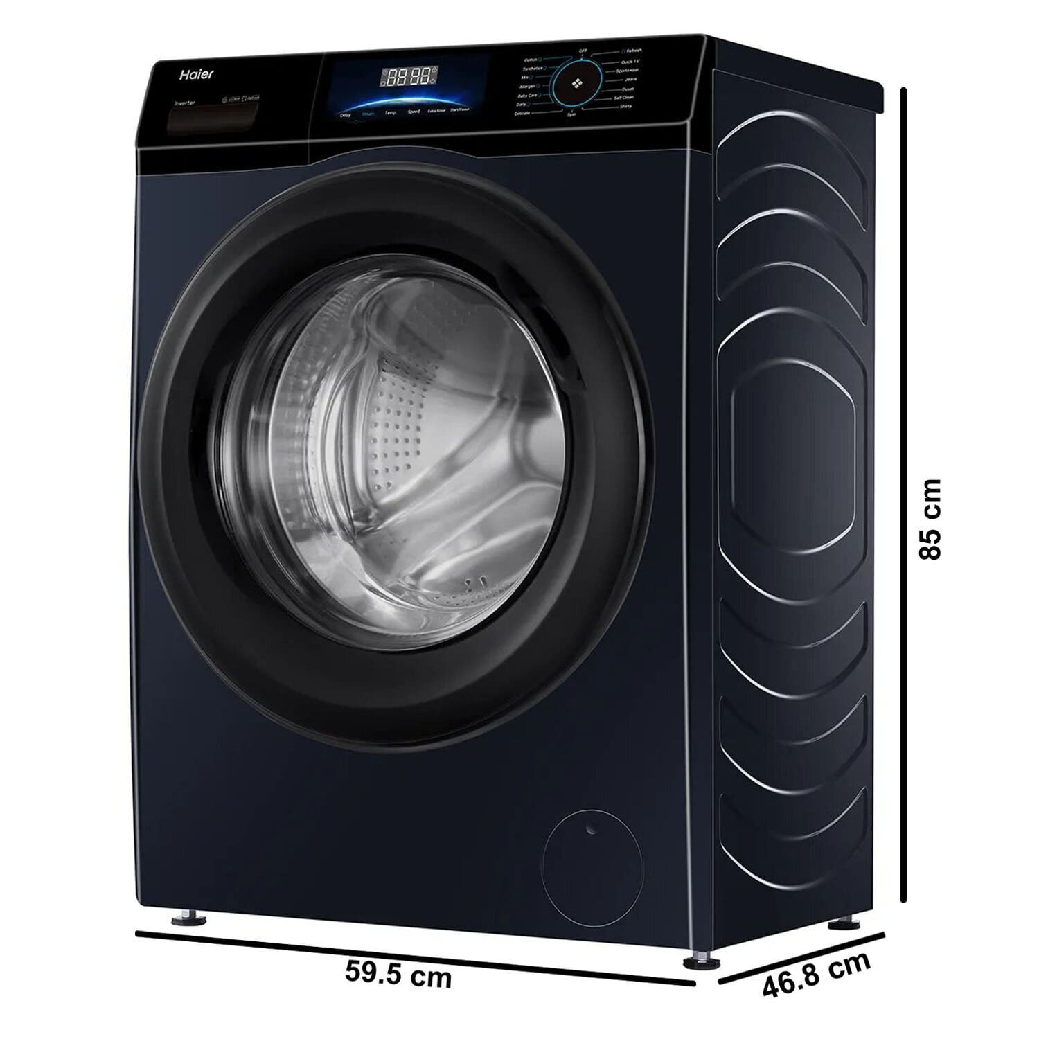 Haier 8 KG 1200 RPM Fully Automatic Frontload Machine with Inverter Motor, 525MM Super Drum and 12 Year Motor Warranty, Black, HW80-IM12929EBKF - Image 11