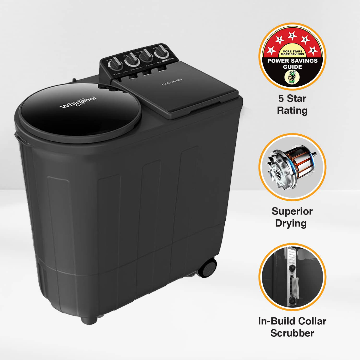 Whirlpool 8.5KG 5 Star Semi-Automatic Washing Machine with Turbo Lint Filter and Faster Drying, Ace Turbo Dry Xtraa-ACE 8.5 TRB DRY XTRAA PURPLE DZL (10YR) - Image 14