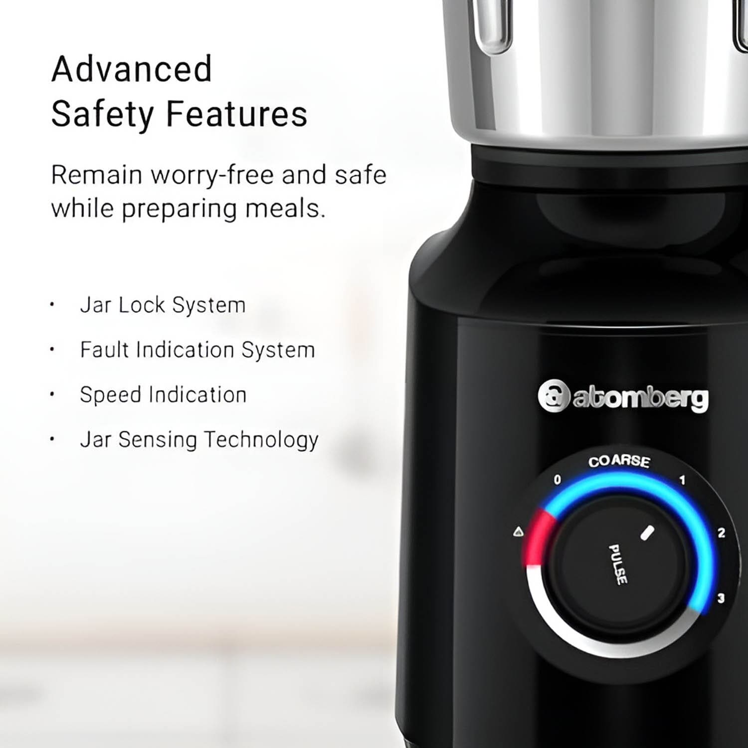 Atomberg Mixer Grinder with Coarse Mode getting Silbatta like texture, ZENOVA-Silver Grey - Image 10