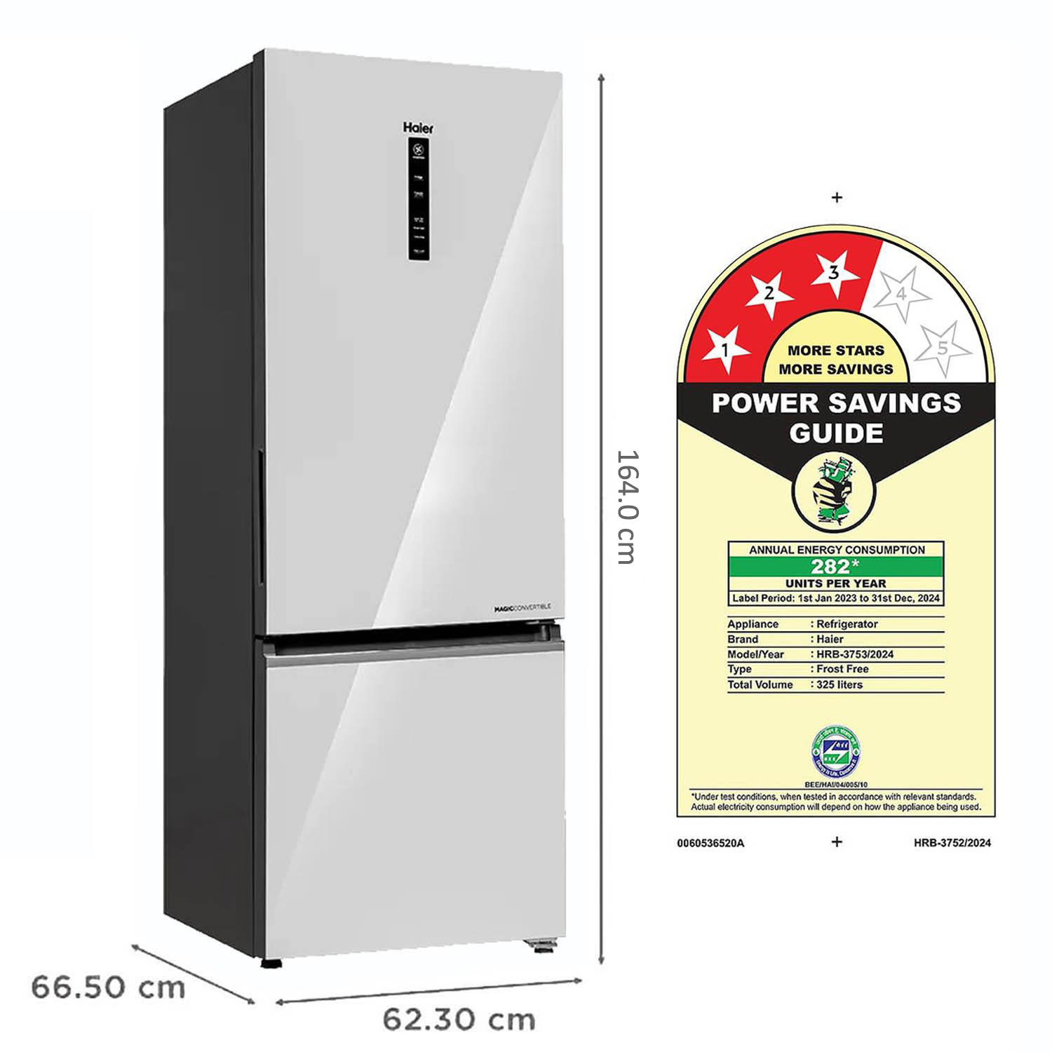 Haier Bottom Freezer Refrigerator HRB-3753PMG-P - Image 7