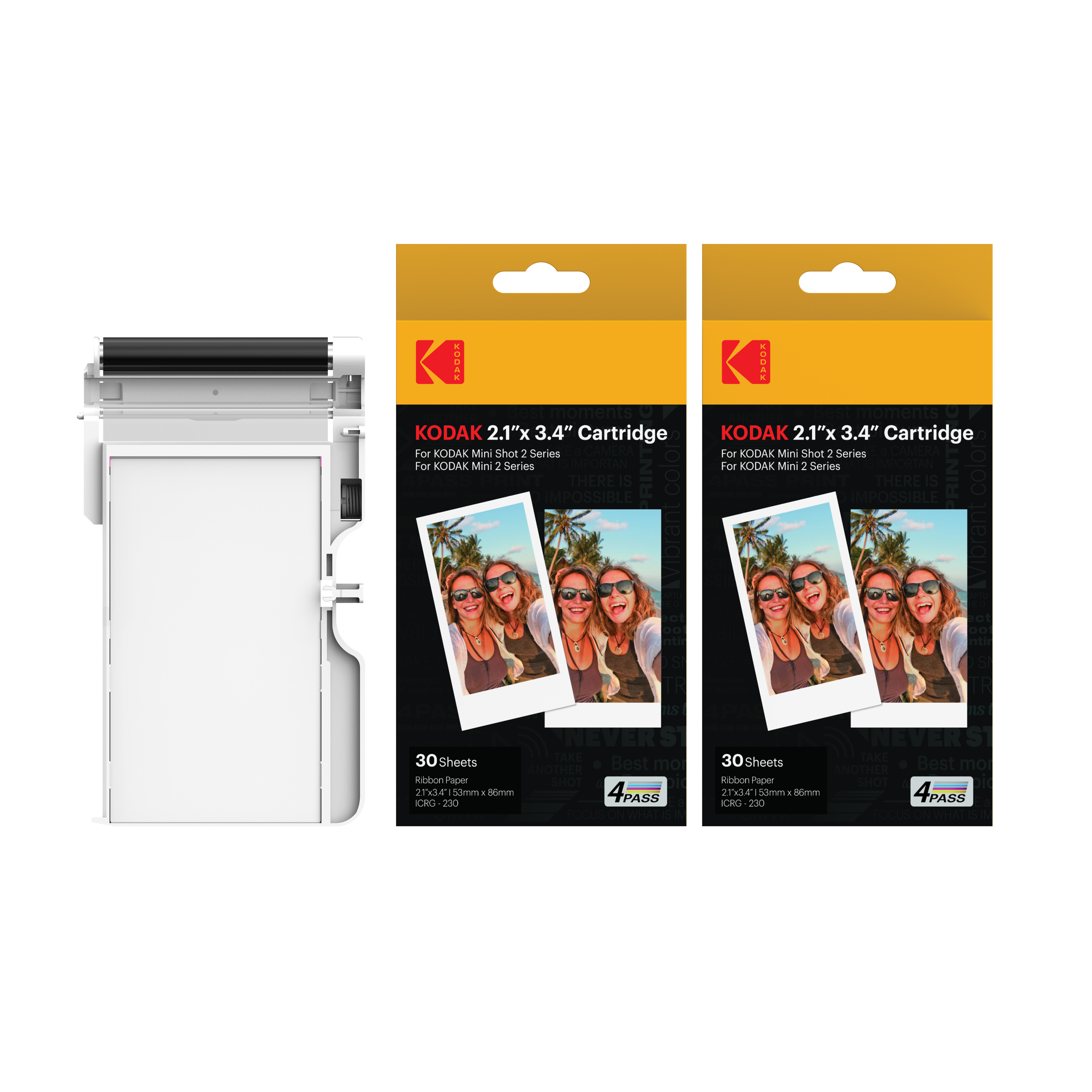KODAK 4PASS Film Cartridge (2.1x3.4 inches) for  KODAK Mini 2 Retro and Mini Shot 2 Retro, 60 Sheets (2.1" x 3.4") - Image 1
