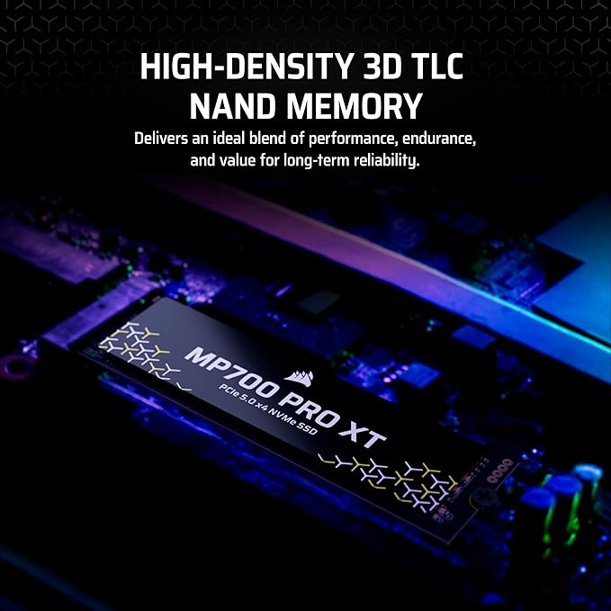 Corsair MP700 PRO XT 4TB PCIe 5.0 NVMe M.2 SSD – Up to 14,900 MB/s, Gen5 Speed, DirectStorage Ready for Gaming PCs – Black - Image 5