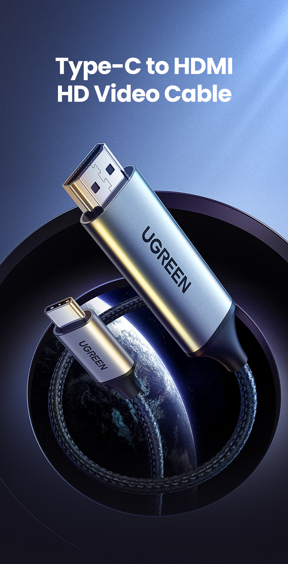 UGREEN 1.5M USB Type C Male to HDMI Male Cable, Aluminum Shell/Double Nylon Braided/Thunderbolt 3/4K@60Hz Support (50570) - Image 26