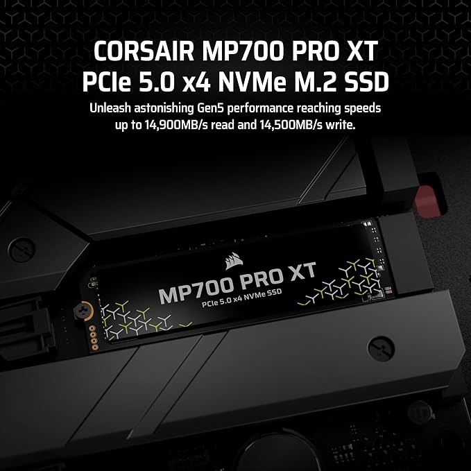 Corsair MP700 PRO XT 4TB PCIe 5.0 NVMe M.2 SSD – Up to 14,900 MB/s, Gen5 Speed, DirectStorage Ready for Gaming PCs – Black - Image 8