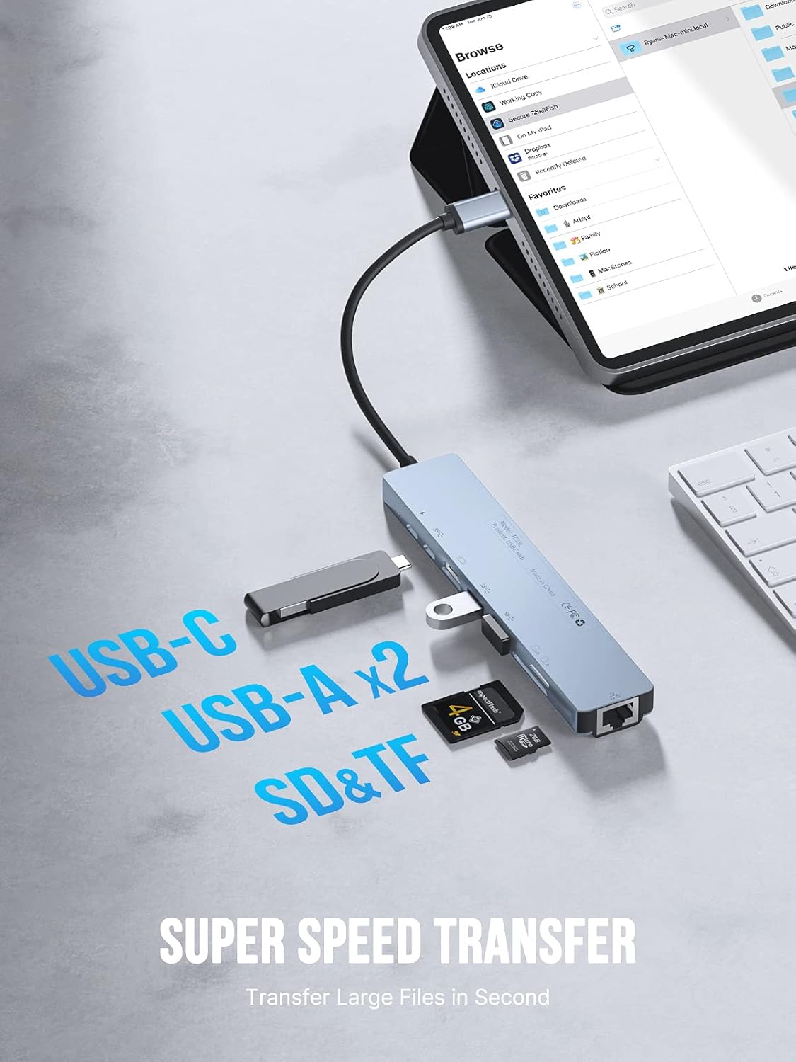 Lemorele 8 in 1 USB C Hub Multiport Adapter, Docking Station with 4K HDMI, RJ45 Ethernet, USB Ports, 100W PD, SD/TF Card Reader for MacBook Pro/Air M1 - Image 4