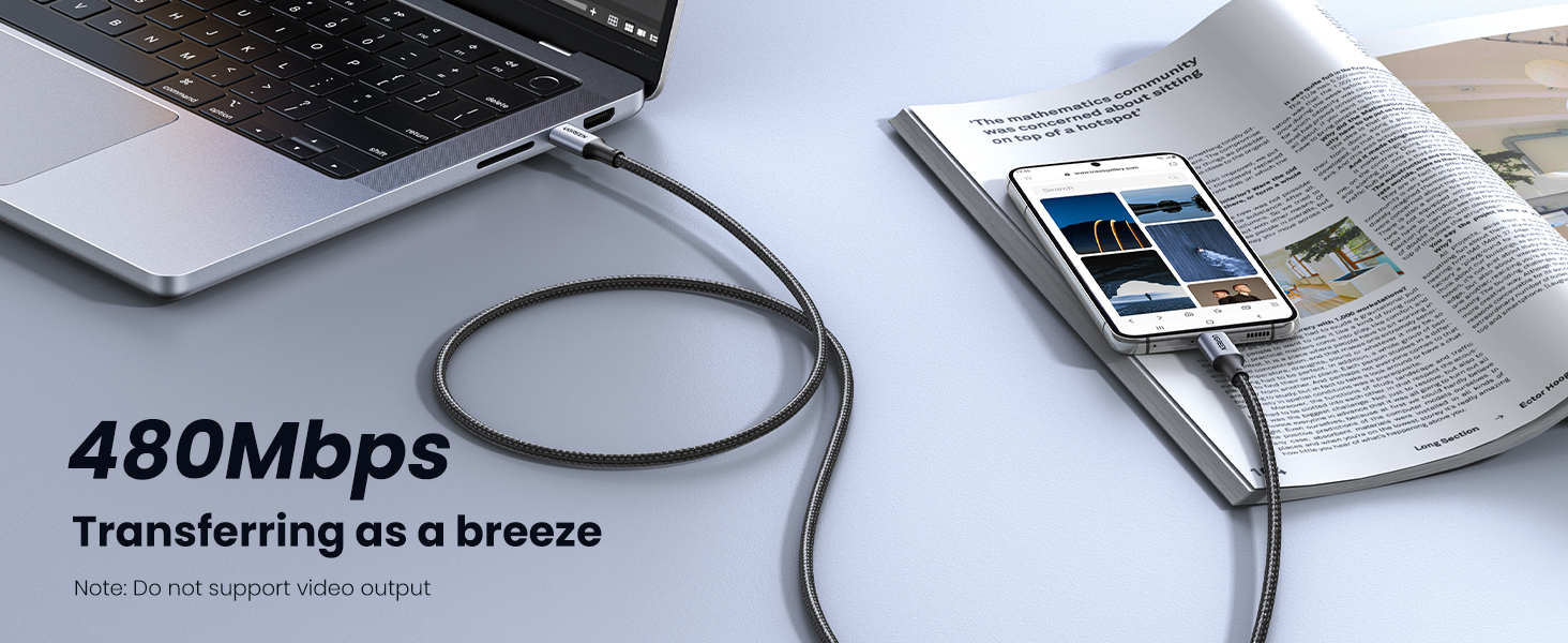UGREEN 1M 100W PD USB-C Male to USB-C Male Cable with Aluminum case for Apple MacBook Pro, Huawei Matebook, iPad Pro 2018, Chromebook, Pixel 3 XL, Samsung Note 10 S10 etc. (70427) - Image 11