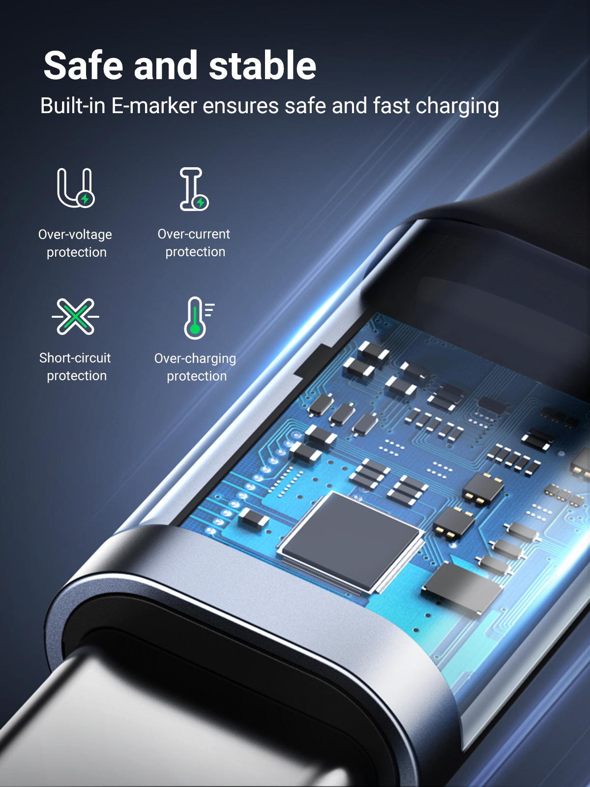 UGREEN 3FT/1M USB C to USB C Angled 2.0 M/M 100W Cable Fast Charging 5A Type C PD Nylon Braided Cord Compatible for MacBook Pro Air iPad Pro 2020 Chromebook Galaxy S21 S20 Note 20 Dell XPS Pixel (70643) - Image 12