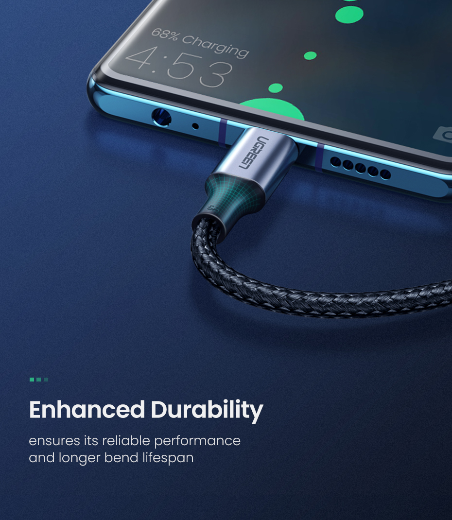 UGREEN 3M USB C to USB C Cable 100W Fast Charge USB C 2.0 5A PD Nylon Braided Compatible for MacBook Pro 2021 iPad Pro Samsung Galaxy S21 S20 Note 20 Dell XPS Pixel (90120) - Image 9