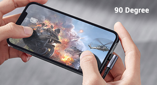 UGREEN 3FT/1M USB C to USB C Angled 2.0 M/M 100W Cable Fast Charging 5A Type C PD Nylon Braided Cord Compatible for MacBook Pro Air iPad Pro 2020 Chromebook Galaxy S21 S20 Note 20 Dell XPS Pixel (70643) - Image 4