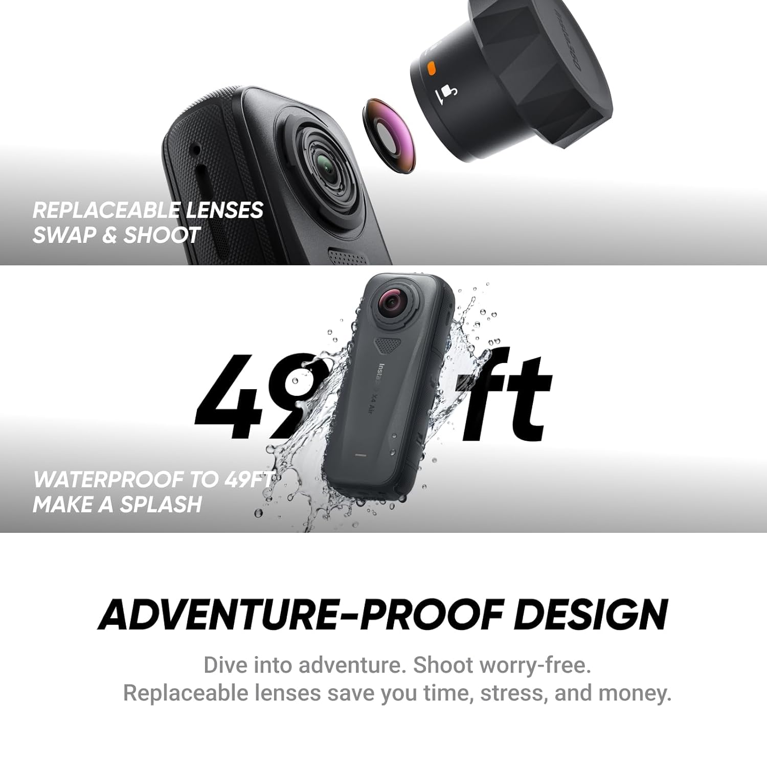 Insta360 X4 Air - 165g 8K 360 Camera, Invisible Selfie Stick, Replaceable Lenses, Built-in Wind Guard, FlowState Stabilization Insta360 X4 Air - 165g 8K 360 Camera, Invisible Selfie Stick, Replaceable Lenses, Built-in Wind Guard, FlowState Stabilization - Image 12
