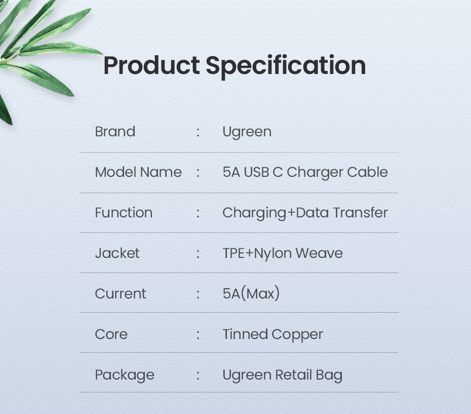 UGREEN 3M USB C to USB C Cable 100W Fast Charge USB C 2.0 5A PD Nylon Braided Compatible for MacBook Pro 2021 iPad Pro Samsung Galaxy S21 S20 Note 20 Dell XPS Pixel (90120) - Image 6