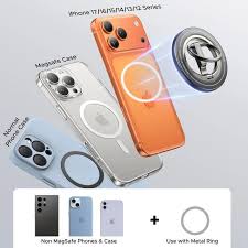 UGREEN MagSafe smartphone ring holder with 360° rotation, double-sided magnet, metal design, secure grip, and stand for iPhone(65819) - Image 5