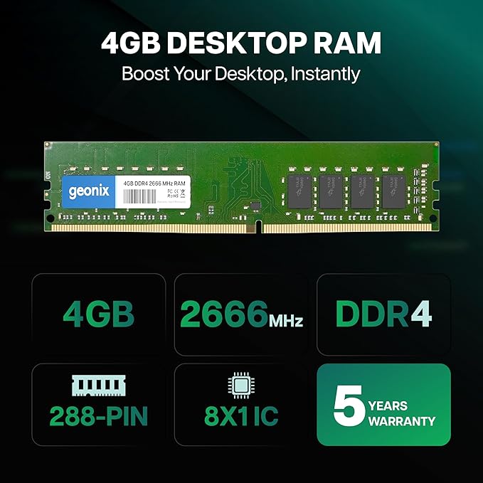 Geonix 4GB DDR4 Desktop RAM 2666 Mhz, 5 Years Warranty Geonix 4GB DDR4 Desktop RAM 2666 Mhz, 5 Years Warranty - Image 6