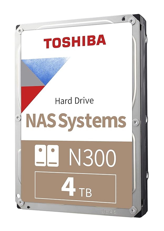 Toshiba America Electronic Components N300 4TB NAS 3.5" Internal Hard Drive- SATA 6 Gb/s 7200 RPM 128MB (HDWQ140XZSTA 4000 3.5 Internal Bare/OEM Drive - Image 1