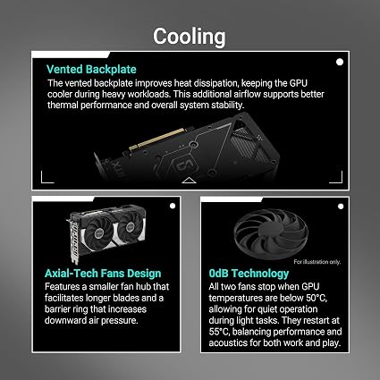 ASUS Dual NVIDIA GeForce RTX 5060 Ti 8GB GDDR7 OC Edition - Graphics Card (PCIe 5.0, DLSS 4, HDMI 2.1b, DisplayPort 2.1b, 2.5-Slot, Axial Fans, 0dB Technology, Dual BIOS) ASUS Dual NVIDIA GeForce RTX 5060 Ti 8GB GDDR7 OC Edition - Graphics Card (PCIe 5.0, DLSS 4, HDMI 2.1b, DisplayPort 2.1b, 2.5-Slot, Axial Fans, 0dB Technology, Dual BIOS) - Image 3
