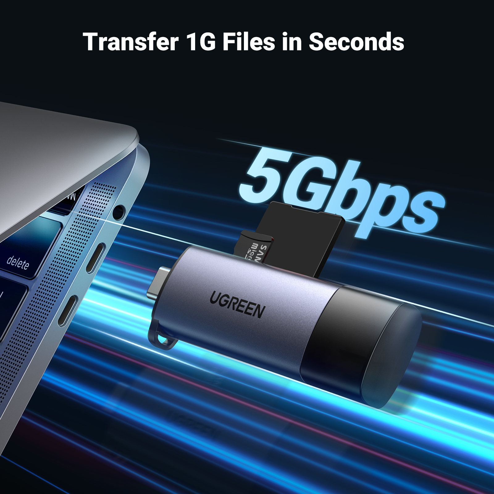 UGREEN 50706 SD Card Reader, USB Type C USB 3.0 OTG Memory Card Adapter With Portable 2 Slots for TF, SD, Micro SD, SDXC, SDHC, MMC, RS-MMC, Micro SDXC, Micro SDHC, UHS-I for Mac, Windows, Linux, PC, Laptop etc. (50706) - Image 4