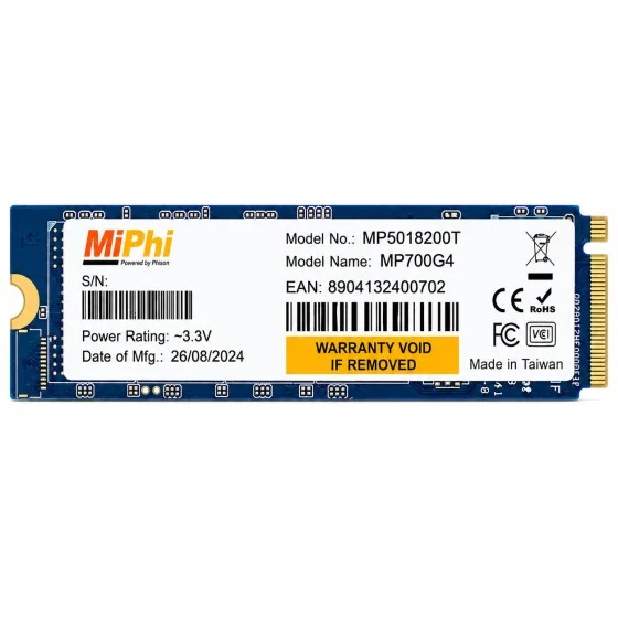 MiPhi MP700G4 NVMe 2TB, Upto 7200MB/s, MP5018200T 5Y Warranty, PCIe Gen 4 NVMe M.2 (2280), Gaming Storage, Internal Solid State Drive (SSD) - Image 2