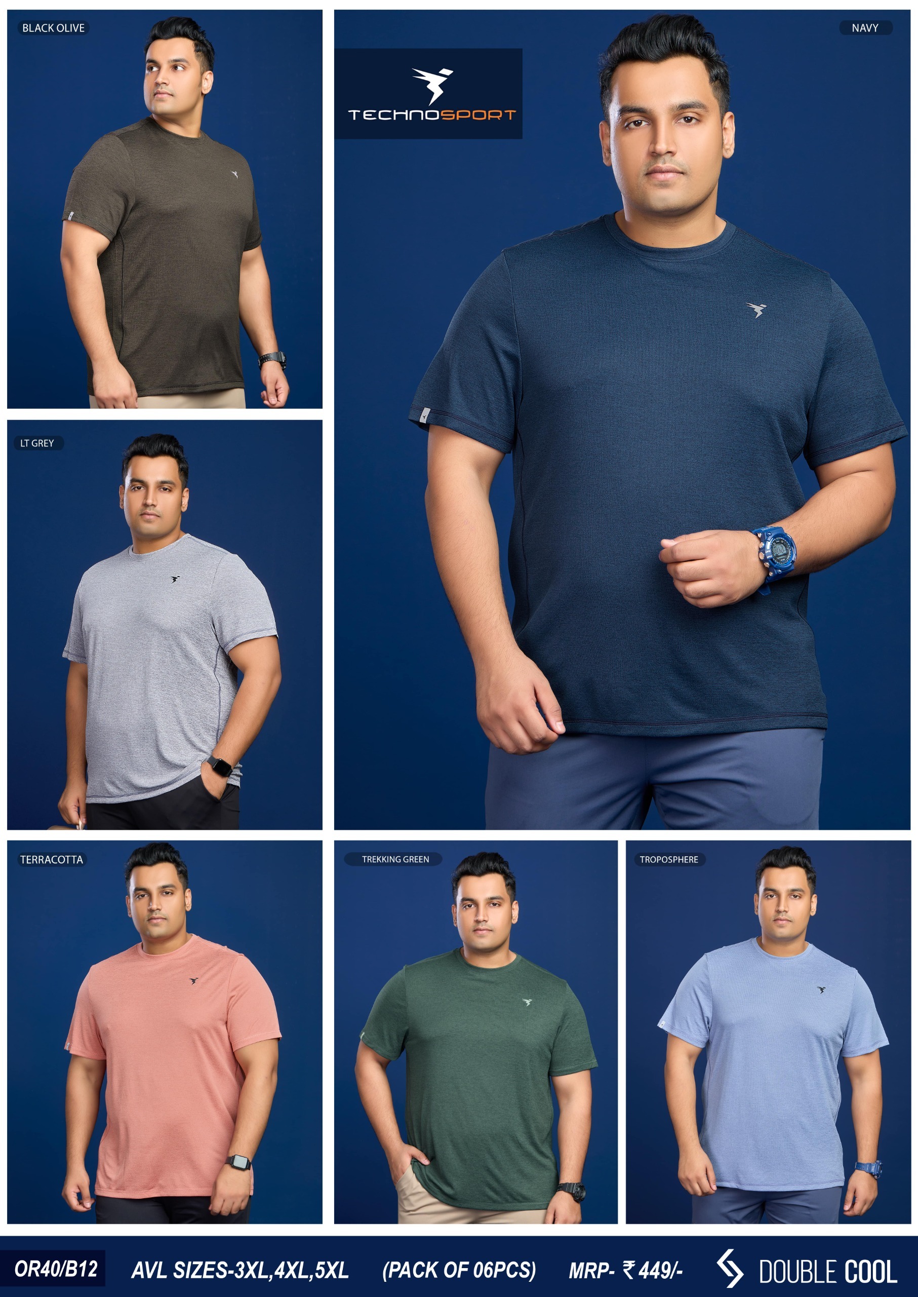 OR40/B12 ASSORTED MENS TECHNOSPORT CREW NECK 3XL - Image 1