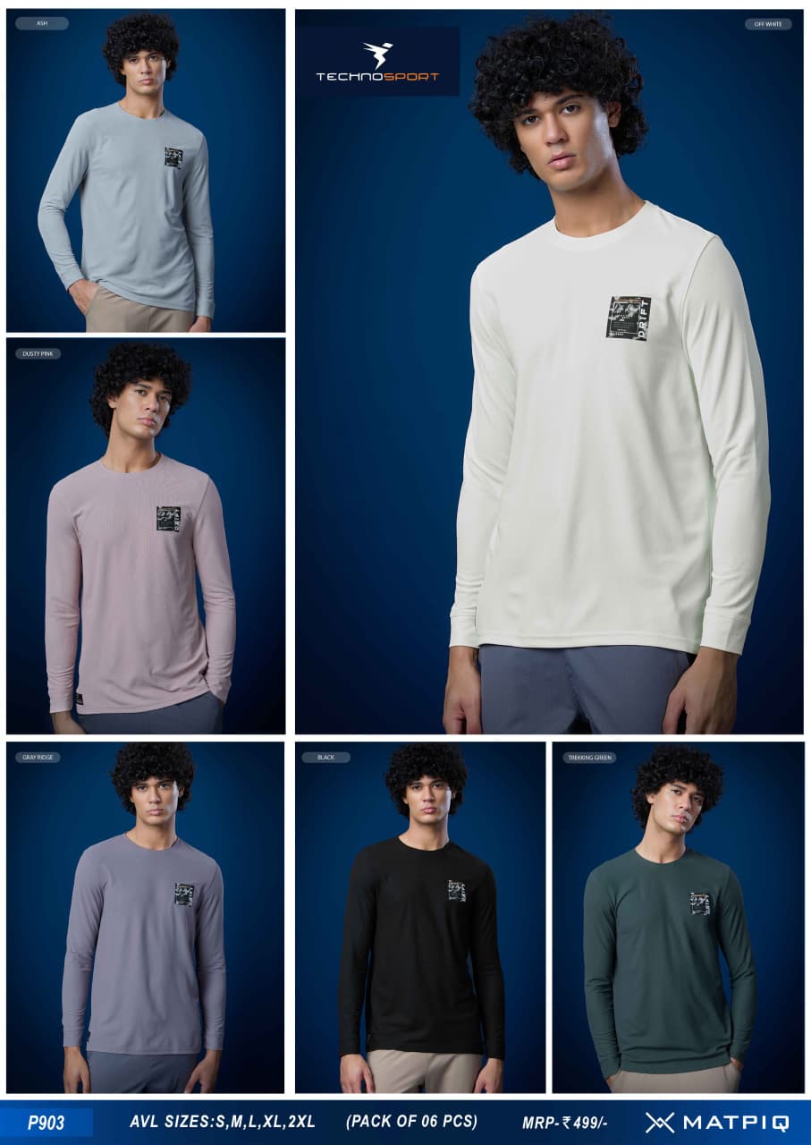 P903 ASSORTED MENS TECHNOSPORT CREW NECK M - Image 1