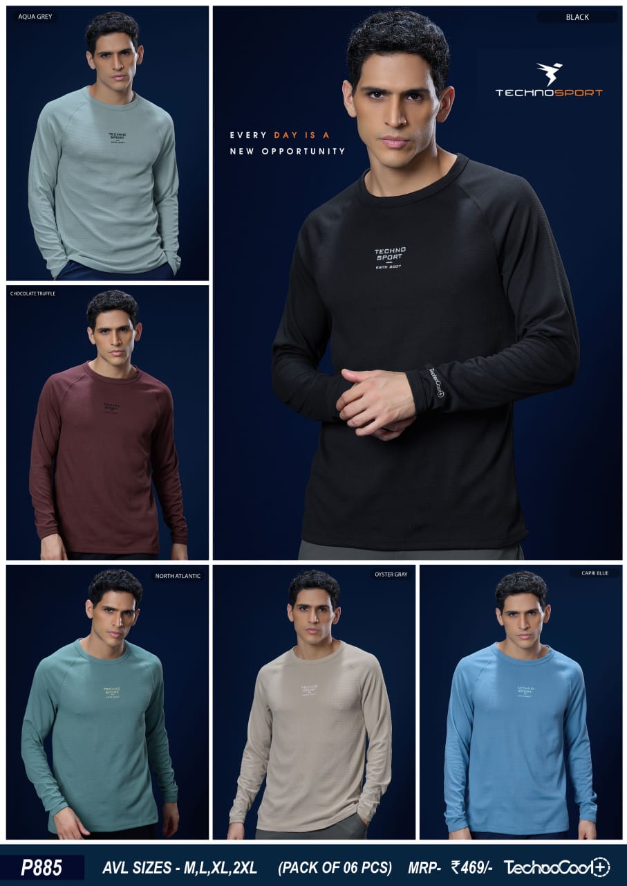 P885 ASSORTED MENS TECHNOSPORT CREW NECK L - Image 1