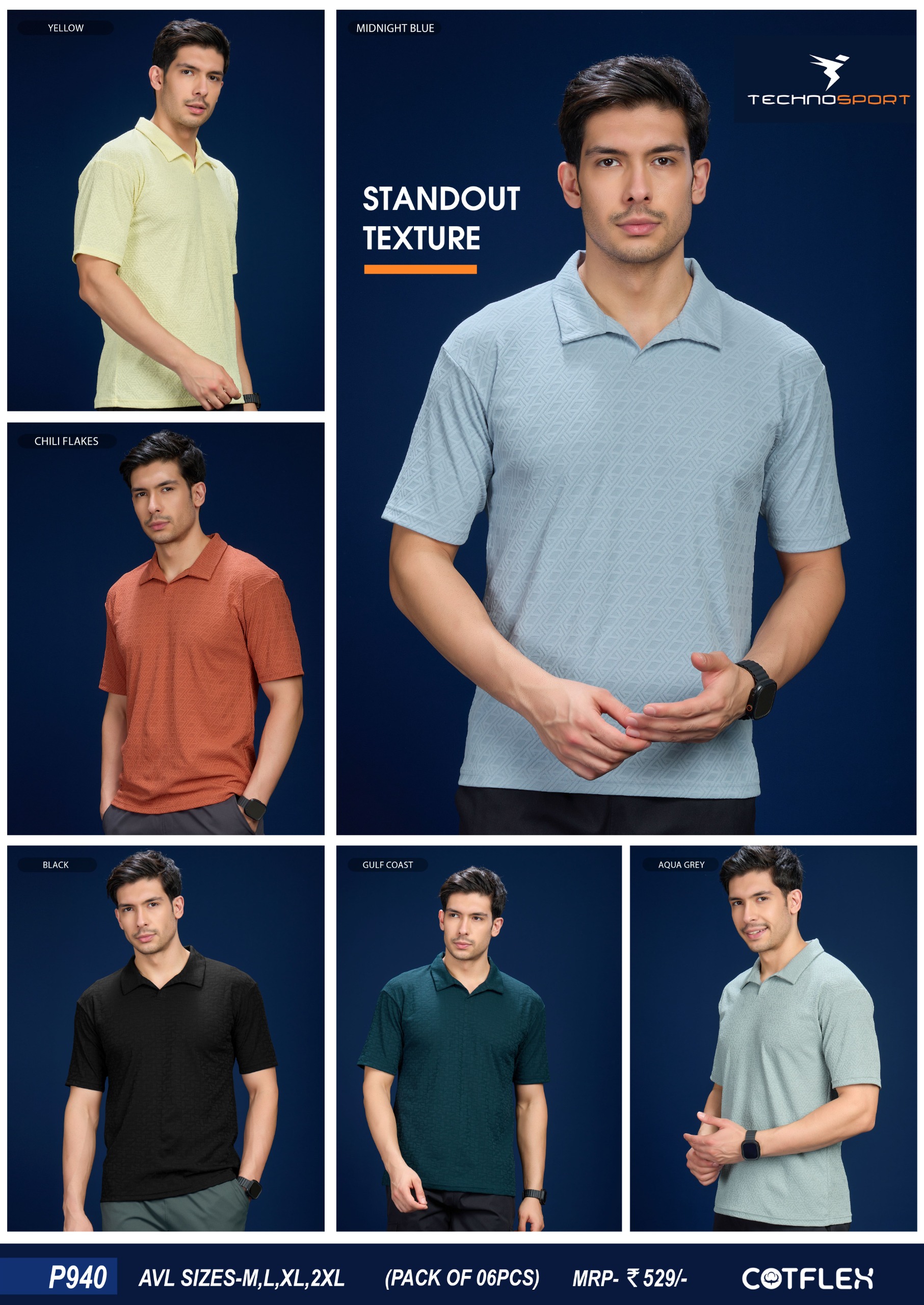 P940 MEN'S POLO TECHNOSPORT H/S XL - Image 1