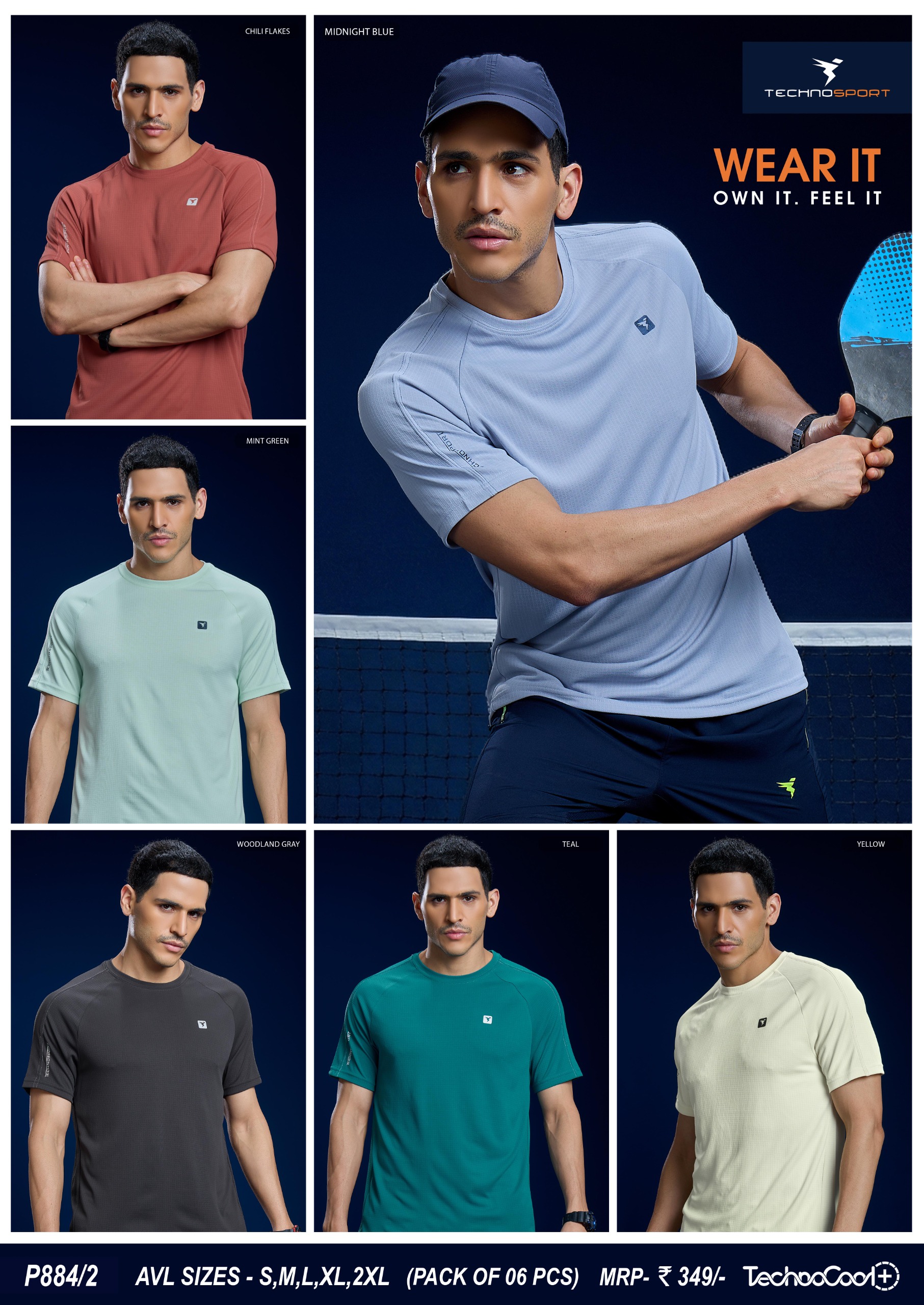 P884/3 MENS CREW NECK H/S M - Image 1