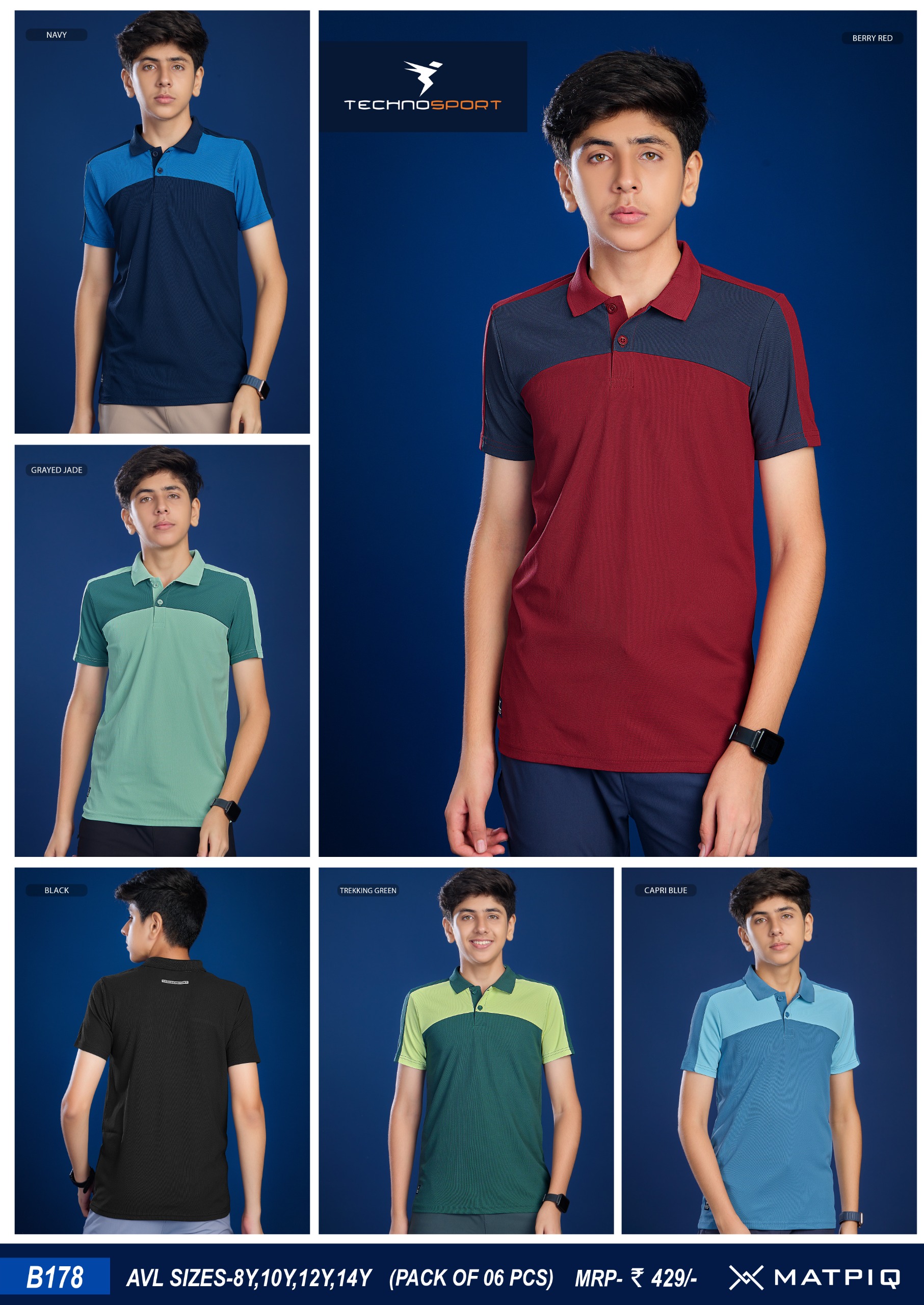 B178 ASSORTED BOYS TECHNOSPORT COLLAR 12Y - Image 1