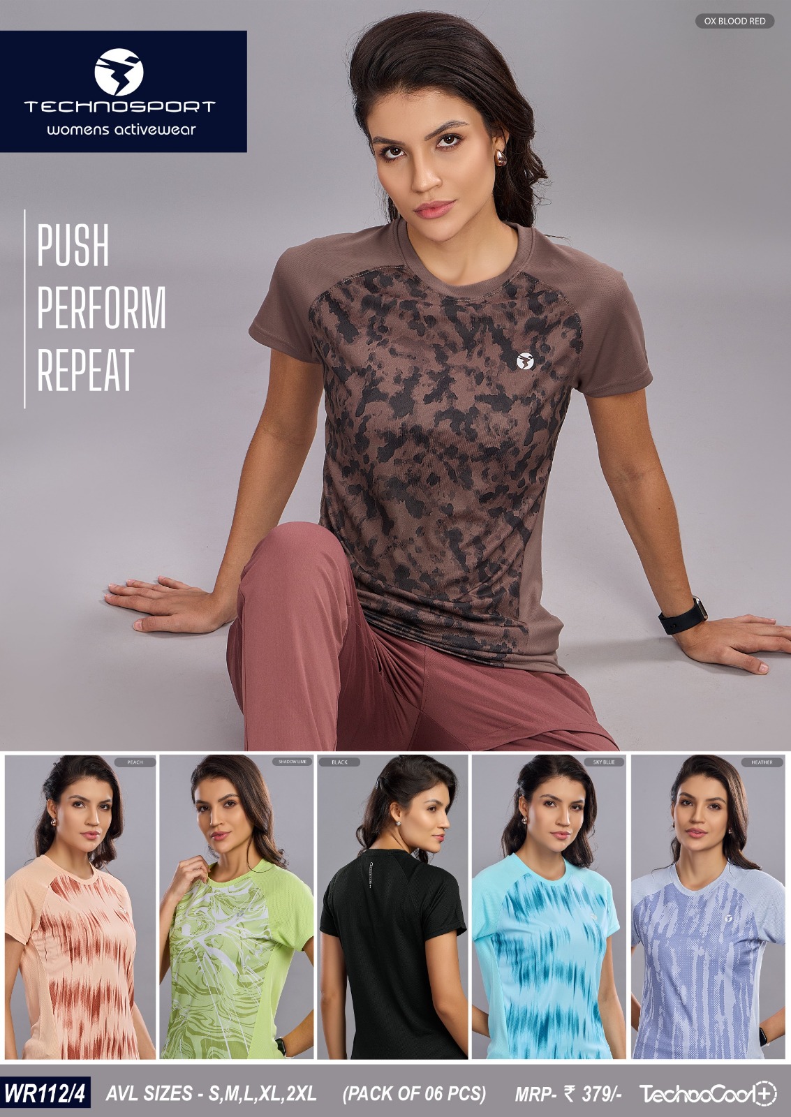 WR112/4 ASSORTED WOMENS TECHNOSPORT CREW NECK L - Image 1