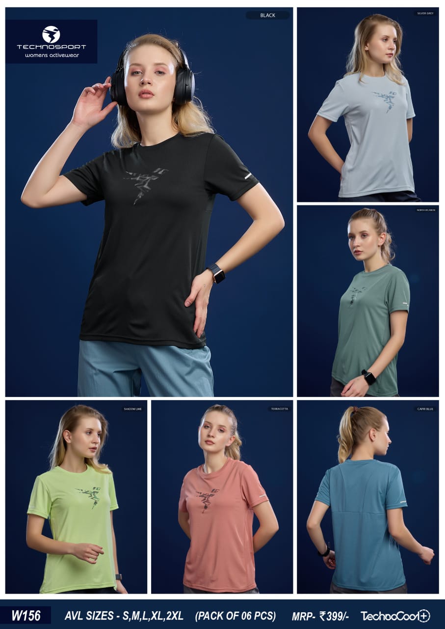 W156 ASSORTED WOMENS TECHNOSPORT CREW NECK (L) - Image 1
