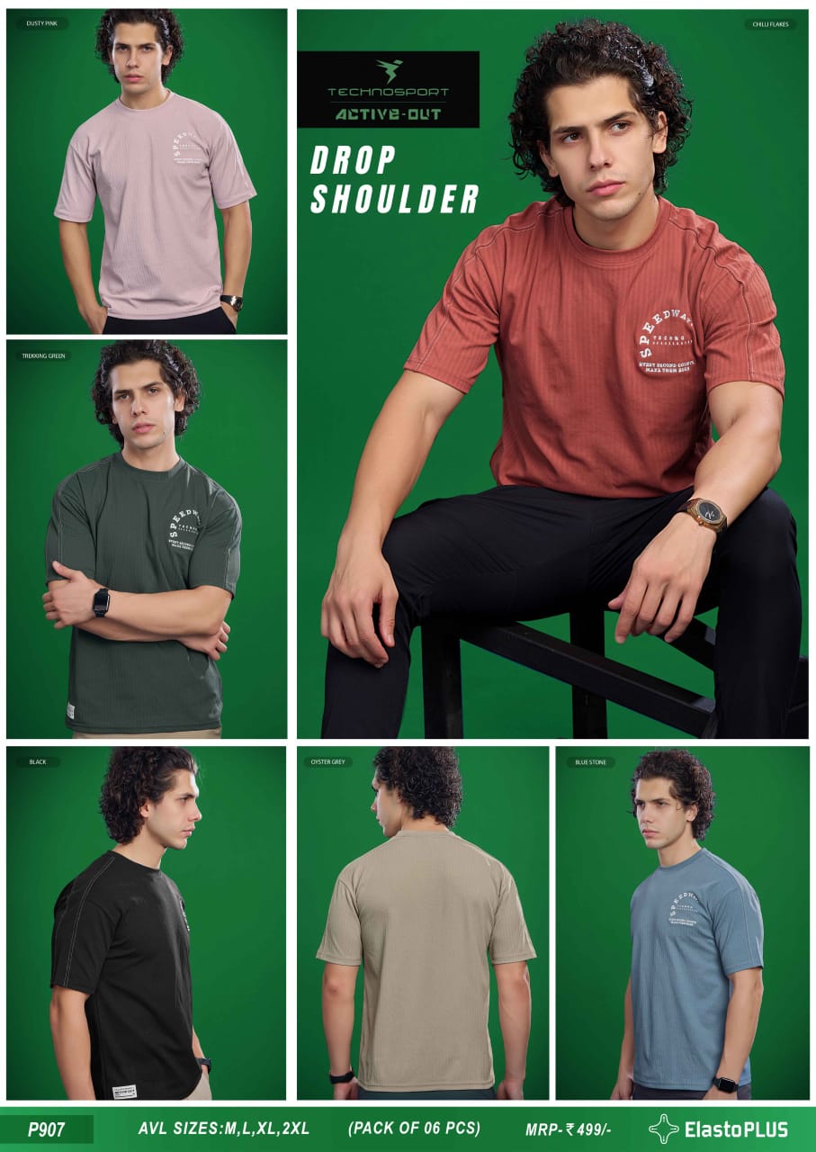 P907 ASSORTED MENS TECHNOSPORT CREW NECK L - Image 1